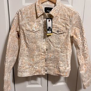 Nine West Sarah Denim Jacket Bellini Exotic Leopard NWT